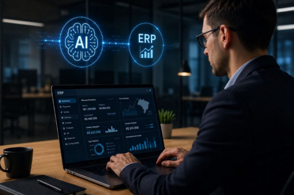 Uso de IA dobra em empresas brasileiras e impulsiona o ERP